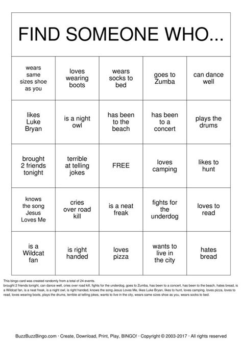 Getting To Know You Bingo (FREE Printable) .